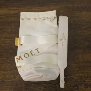 Moet Chandon Champagne Ice Bucket Bag White Insulated Drawstring Party Cooler